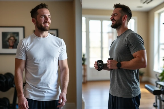 Ben, before and after health coaching, looking healthy and active