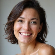 Client testimonial photo - happy woman